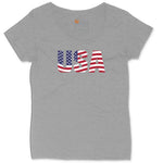 USA Ladies Curvy Tee - Granite Heather