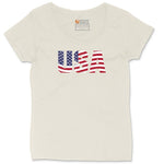 USA Ladies Curvy Tee - Natural Heather