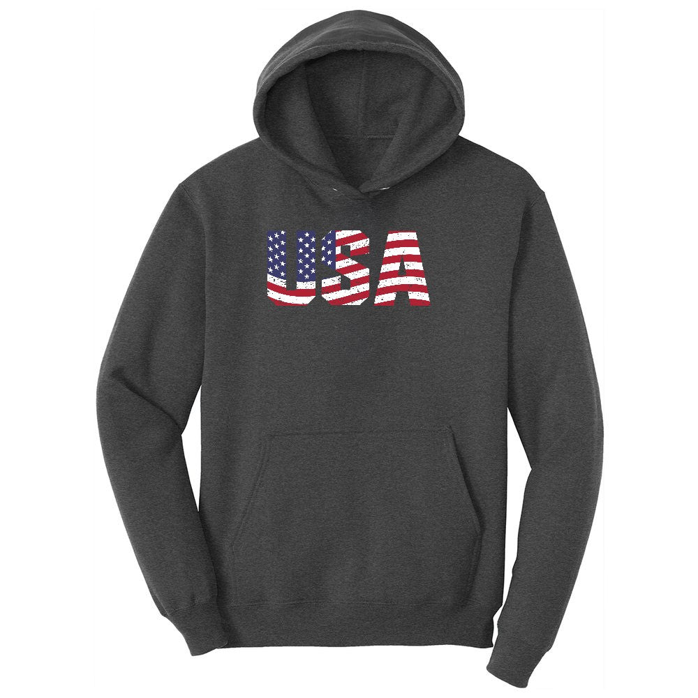 USA Ladies Hoodie - Dark Heather Grey