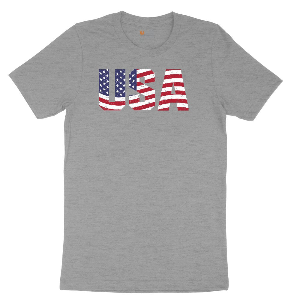 USA Ladies Short Sleeve Tee - Granite Heather