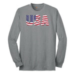 USA Long Sleeve Tee - Athletic Grey