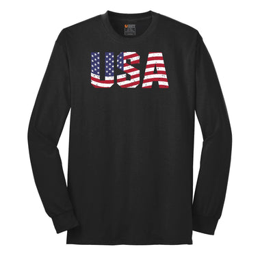 USA Long Sleeve Tee - Jet Black