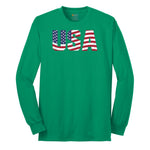 USA Long Sleeve Tee - Kelly Green