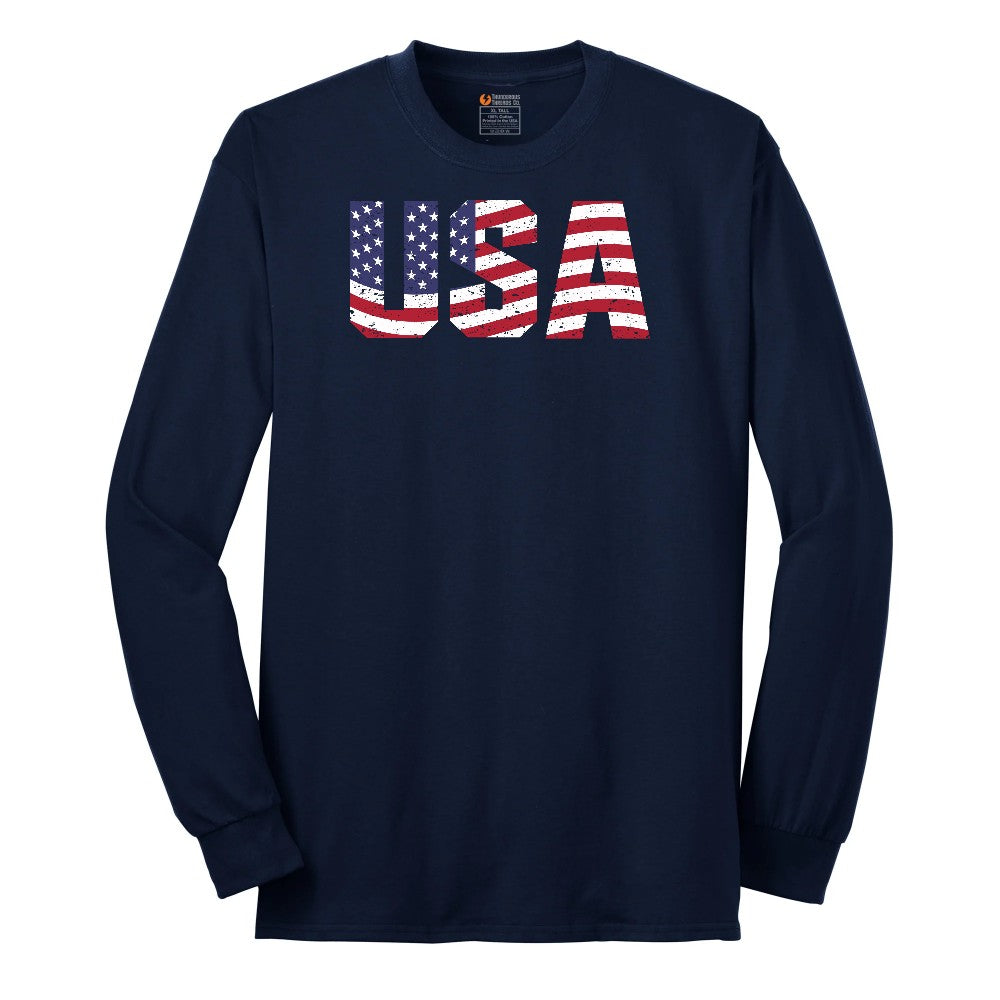 USA Long Sleeve Tee - Navy