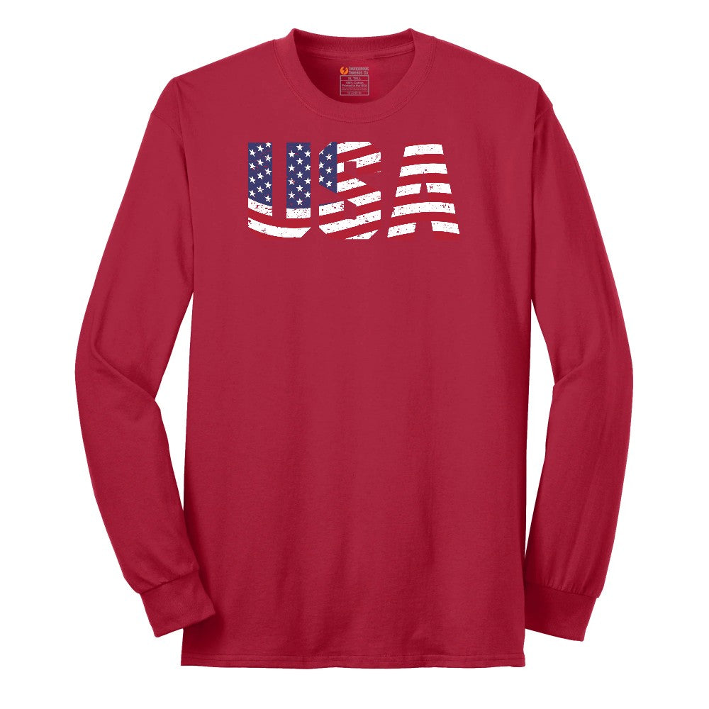 USA Long Sleeve Tee - Red