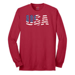 USA Long Sleeve Tee - Red