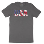 USA Short Sleeve Tee - Dark Heather Grey