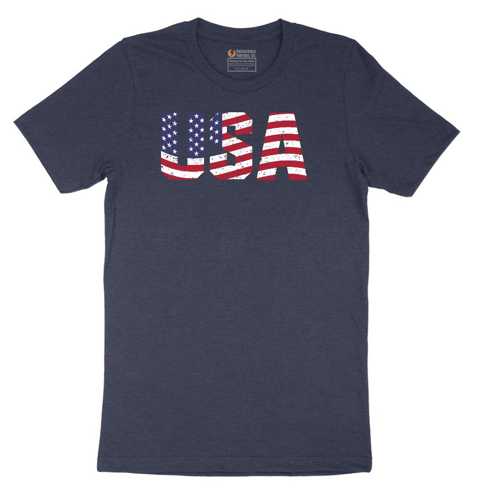 USA Short Sleeve Tee - Heather Navy
