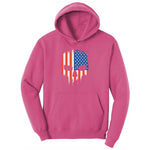USA Skull Ladies Hoodie - Sangria
