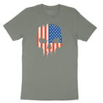 USA Skull Ladies Short Sleeve Tee - Bamboo Blackout