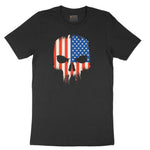 USA Skull Ladies Short Sleeve Tee - Black