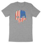 USA Skull Ladies Short Sleeve Tee - Granite Heather