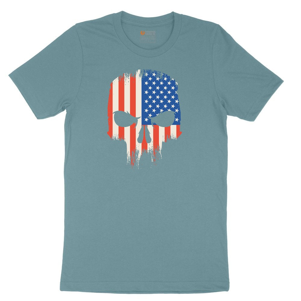 USA Skull Ladies Short Sleeve Tee - Surf Blackout