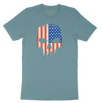USA Skull Ladies Short Sleeve Tee - Surf Blackout