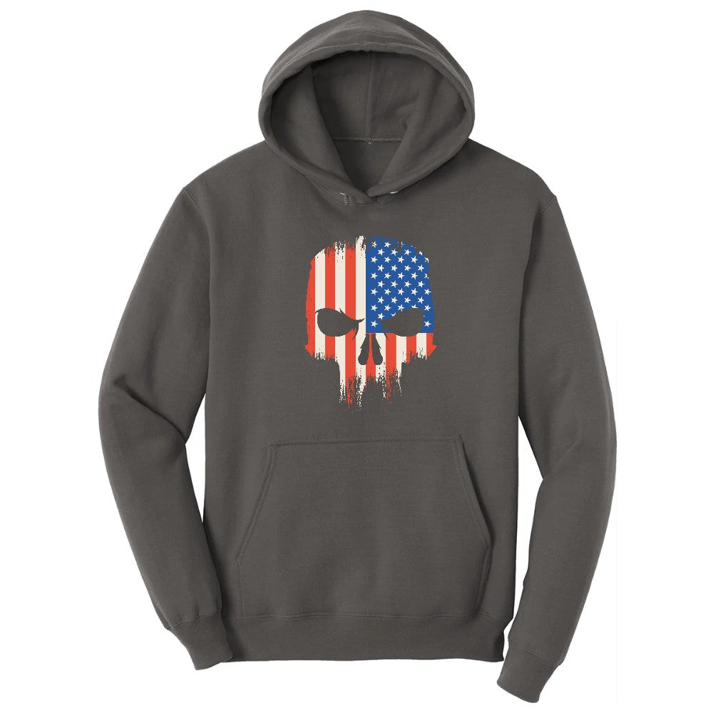 USA Skull Hoodie - Charcoal