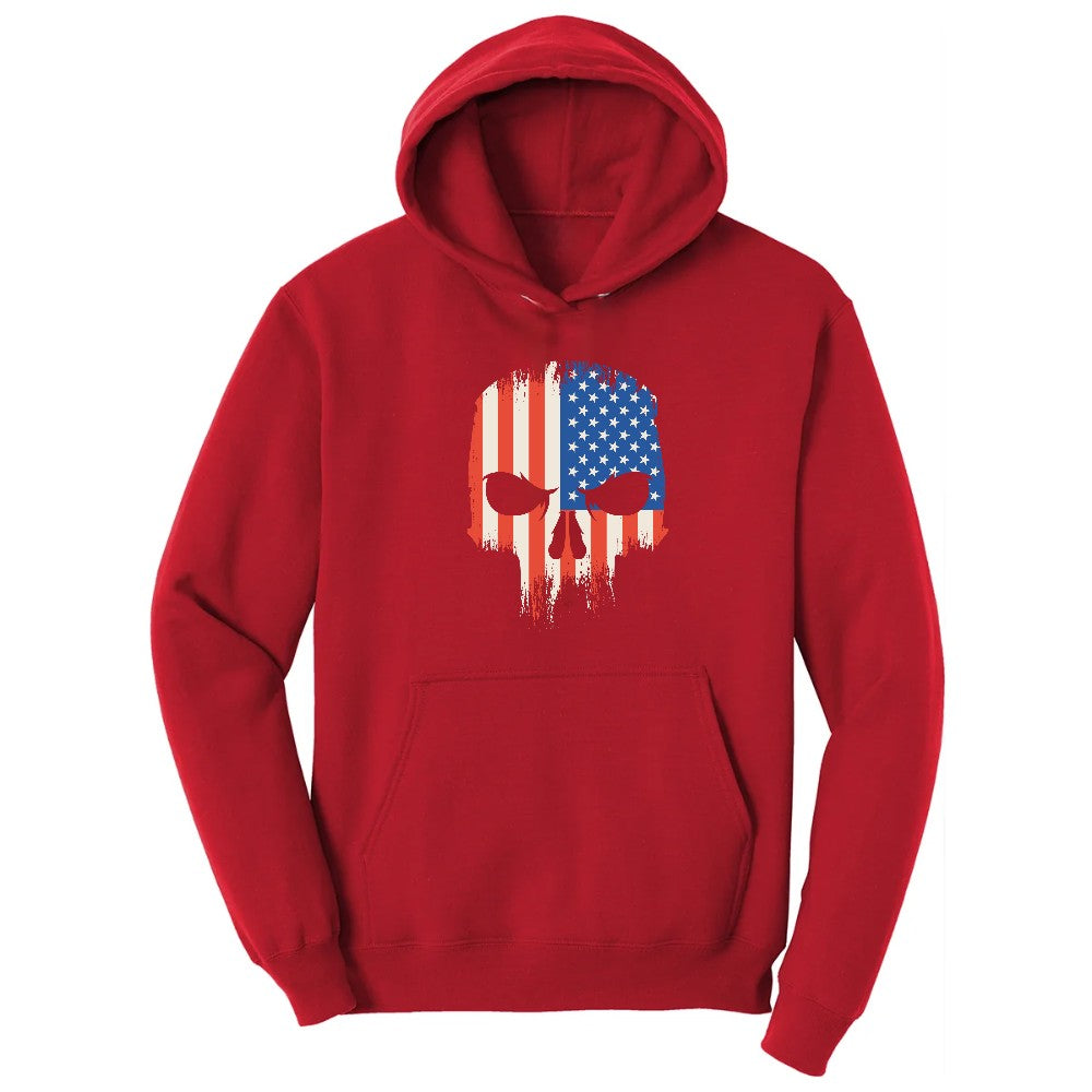 USA Skull Hoodie - Red