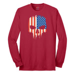 USA Skull Long Sleeve Tee - Red