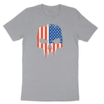 USA Skull Short Sleeve Tee - Athletic Heather Grey
