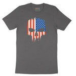 USA Skull Short Sleeve Tee - Dark Heather Grey