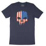 USA Skull Short Sleeve Tee - Heather Navy
