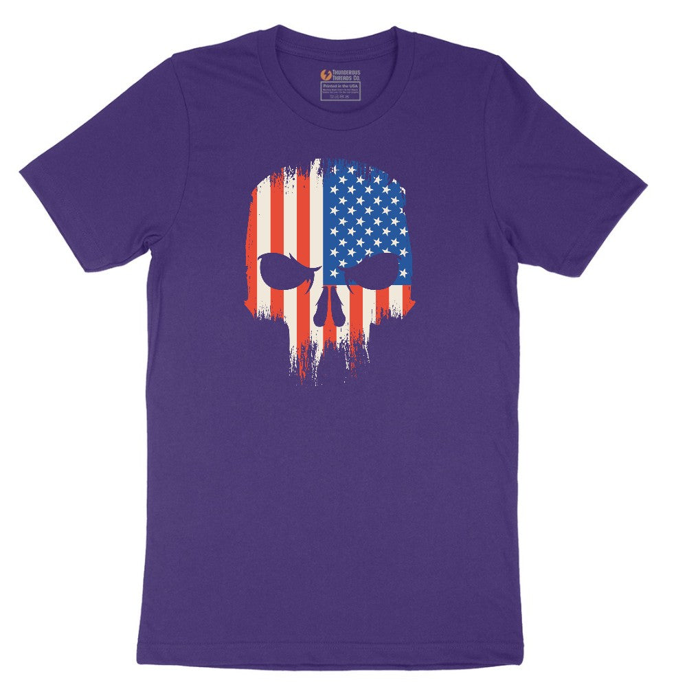 USA Skull Short Sleeve Tee - Team Purple