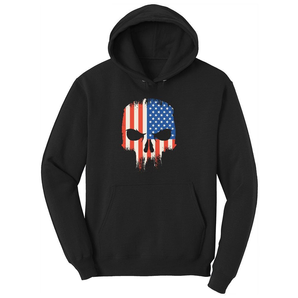 USA Skull Toddler Hoodie - Jet Black