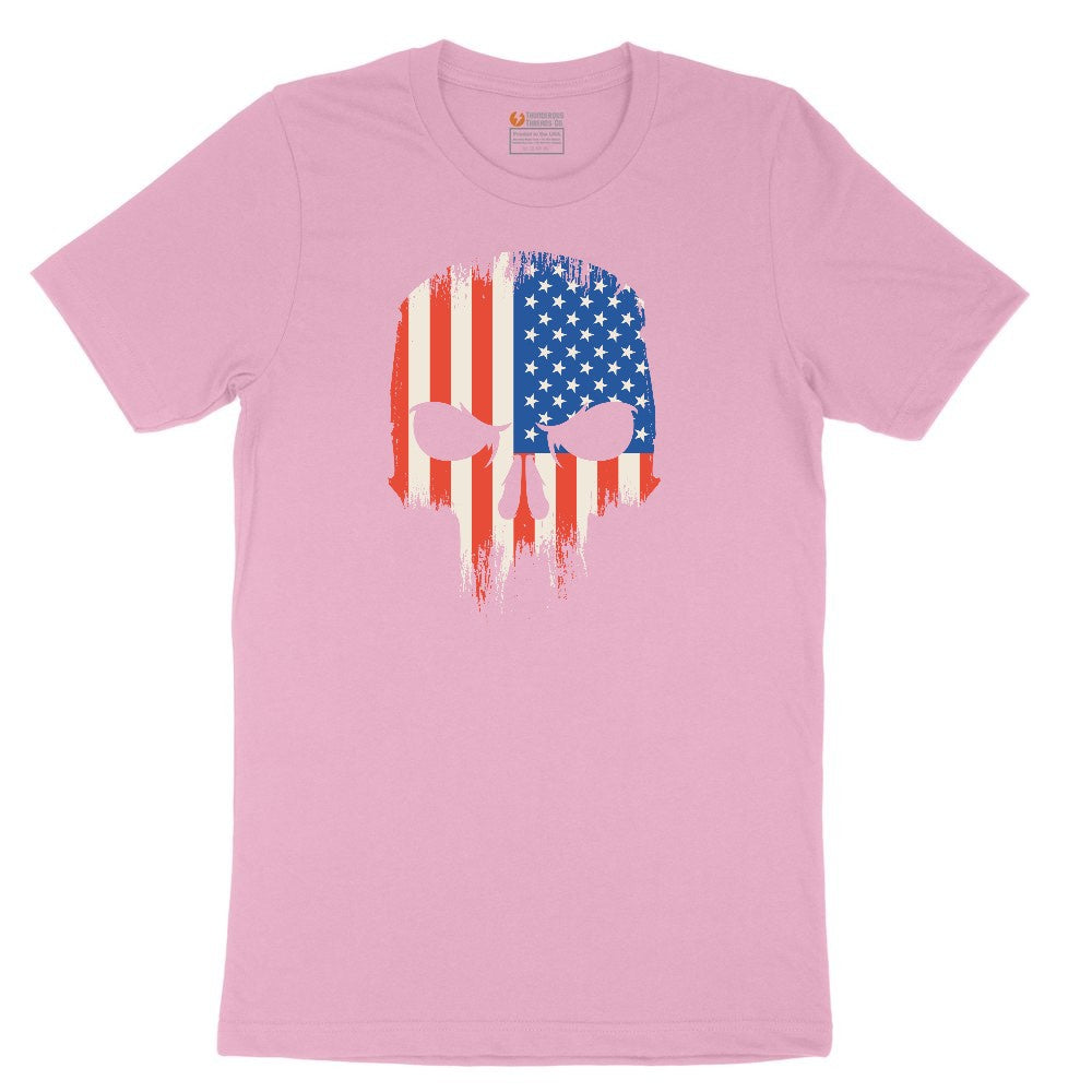 USA Skull Toddler Short Sleeve Tee - Candy Pink