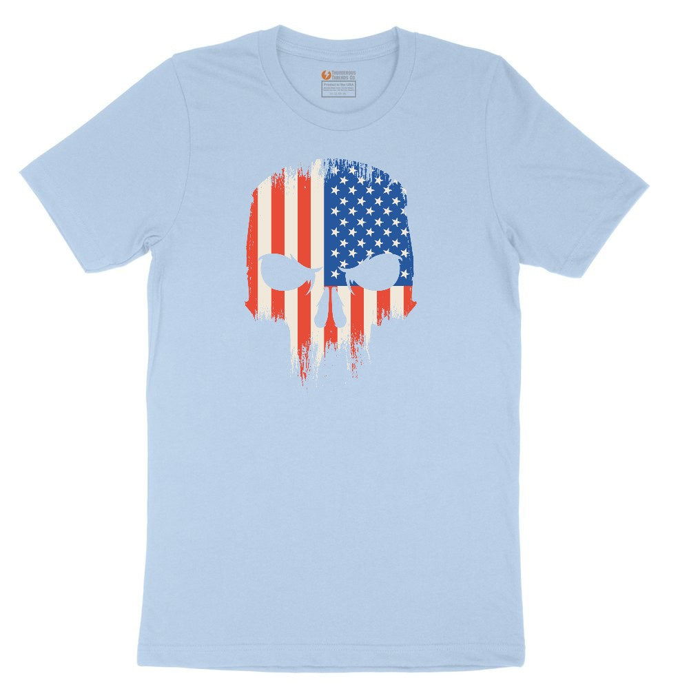 USA Skull Toddler Short Sleeve Tee - Light Blue