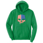 USA Skull Youth Hoodie - Kelly Green