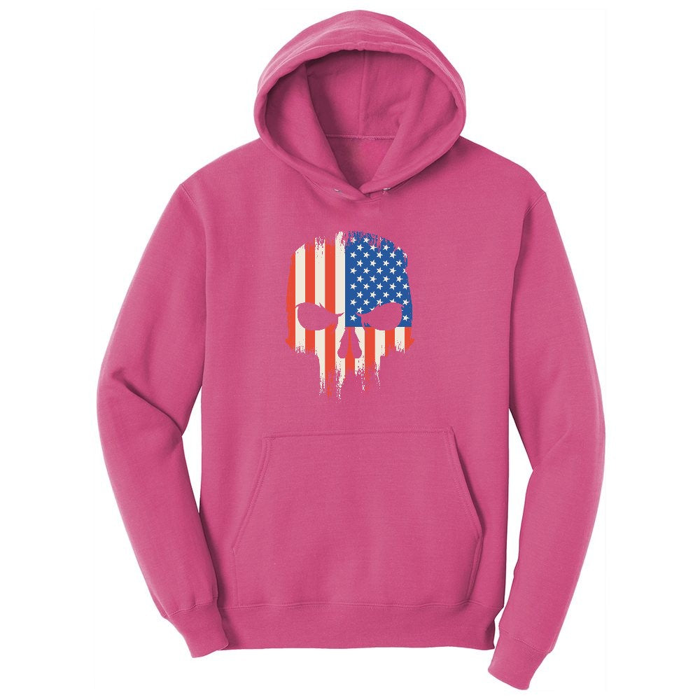 USA Skull Youth Hoodie - Sangria