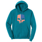 USA Skull Youth Hoodie - Teal