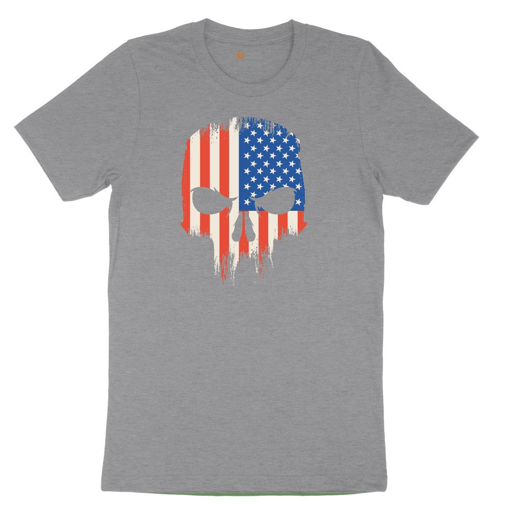 USA Skull Youth Short Sleeve Tee - Athletic Heather