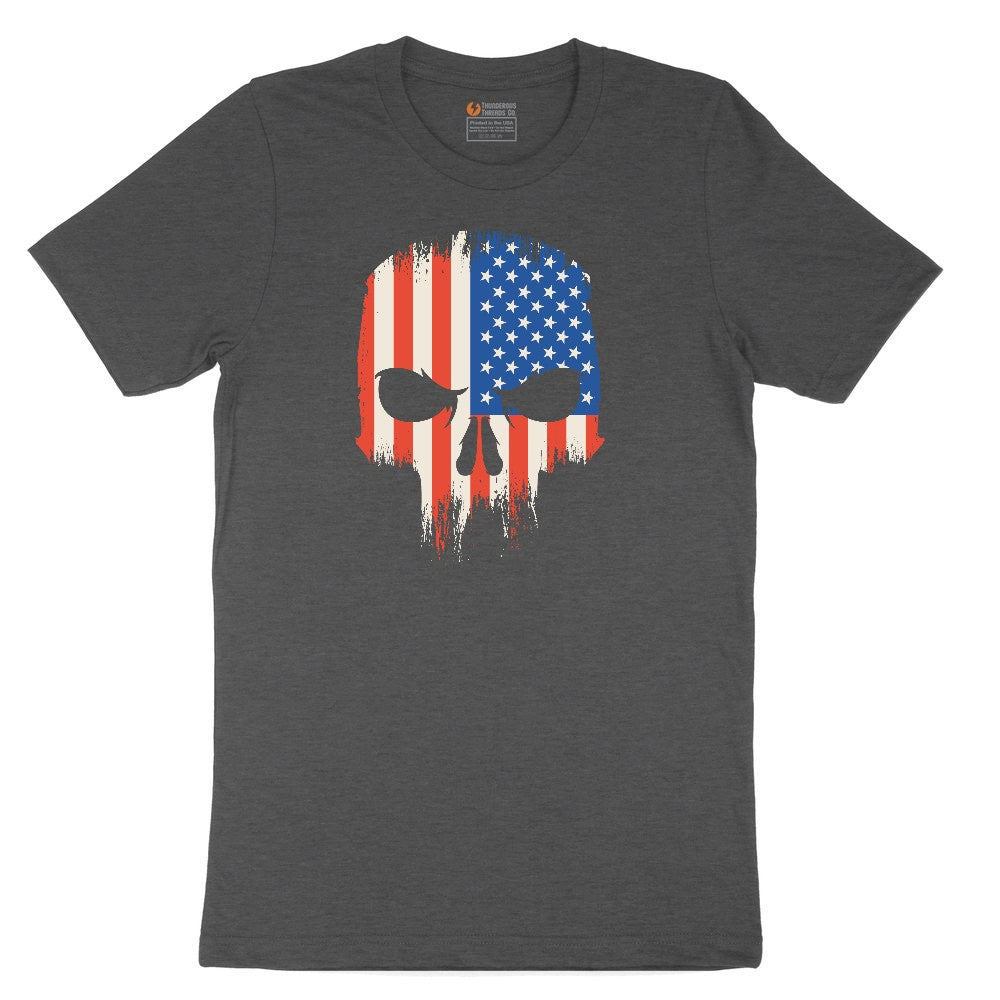 USA Skull Youth Short Sleeve Tee - Dark Heather Grey