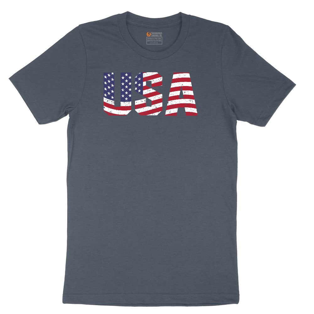 USA Youth Short Sleeve Tee - Heather Navy