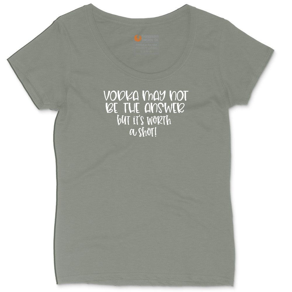 Vodka May Not be the Answer but Its Worth a Shot Ladies Curvy Tee - Bamboo Blackout