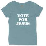 Vote for Jesus Ladies Curvy Tee - Surf Blackout