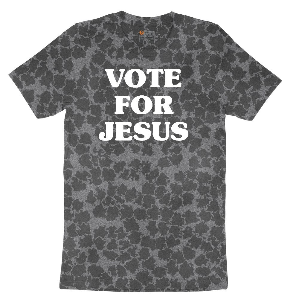 Vote for Jesus Ladies Short Sleeve Tee - Black Leopard