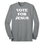 Vote for Jesus Long Sleeve Tee - Athletic Grey