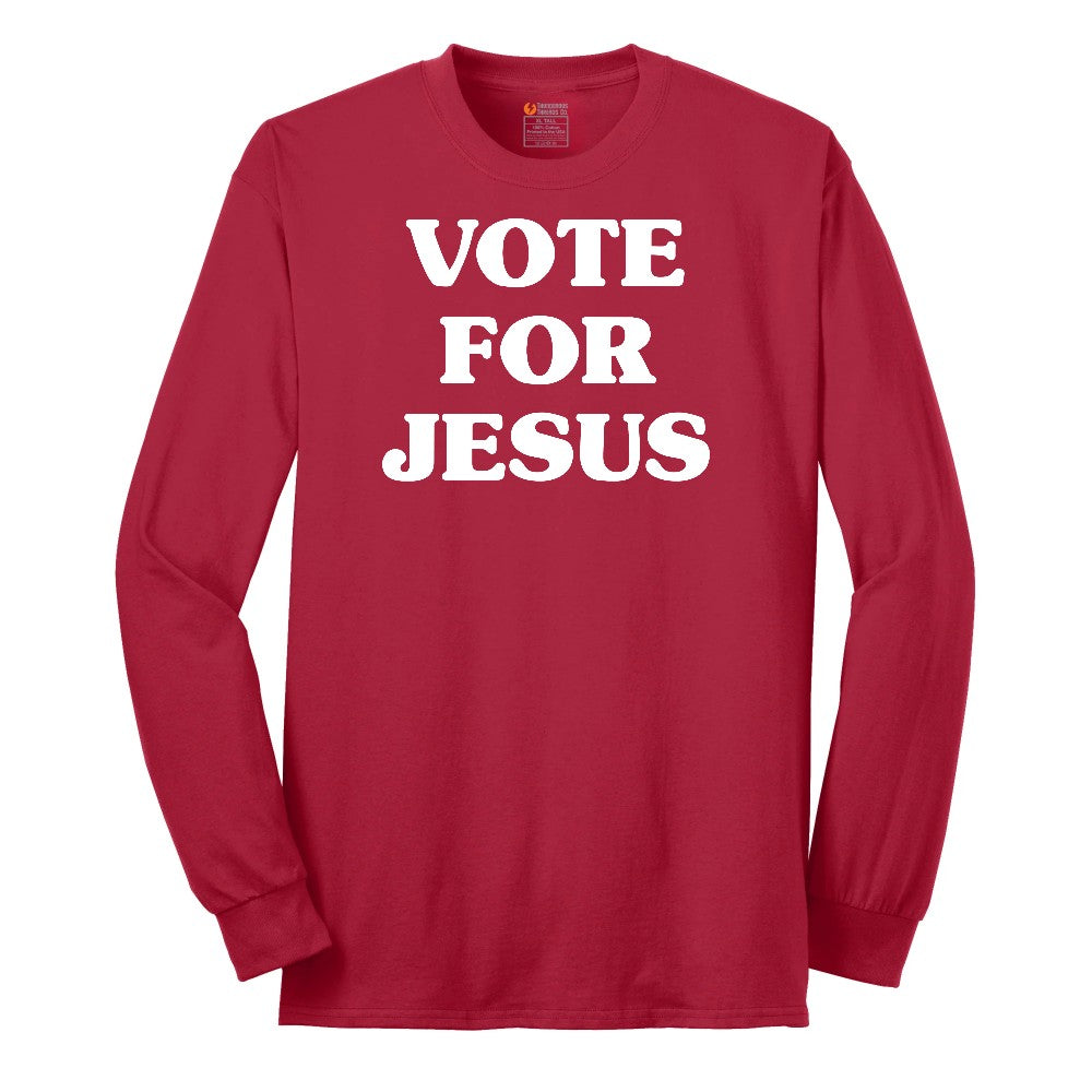 Vote for Jesus Long Sleeve Tee - Red