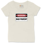 Warning Bad Parent Ladies Curvy Tee - Natural Heather