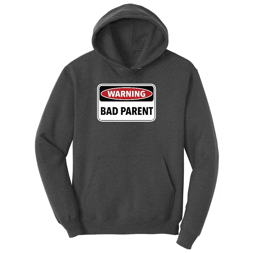 Warning Bad Parent Ladies Hoodie - Dark Heather Grey