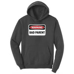 Warning Bad Parent Ladies Hoodie - Dark Heather Grey