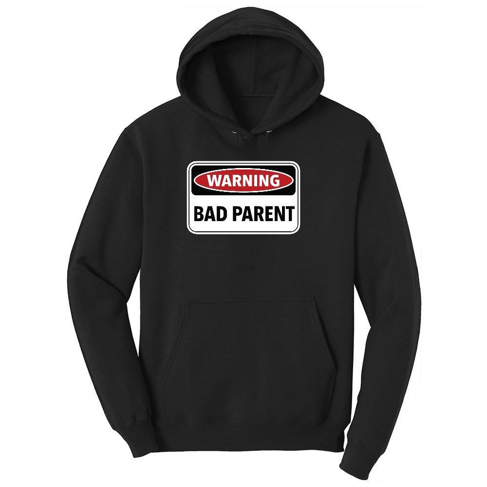 Warning Bad Parent Ladies Hoodie - Jet Black