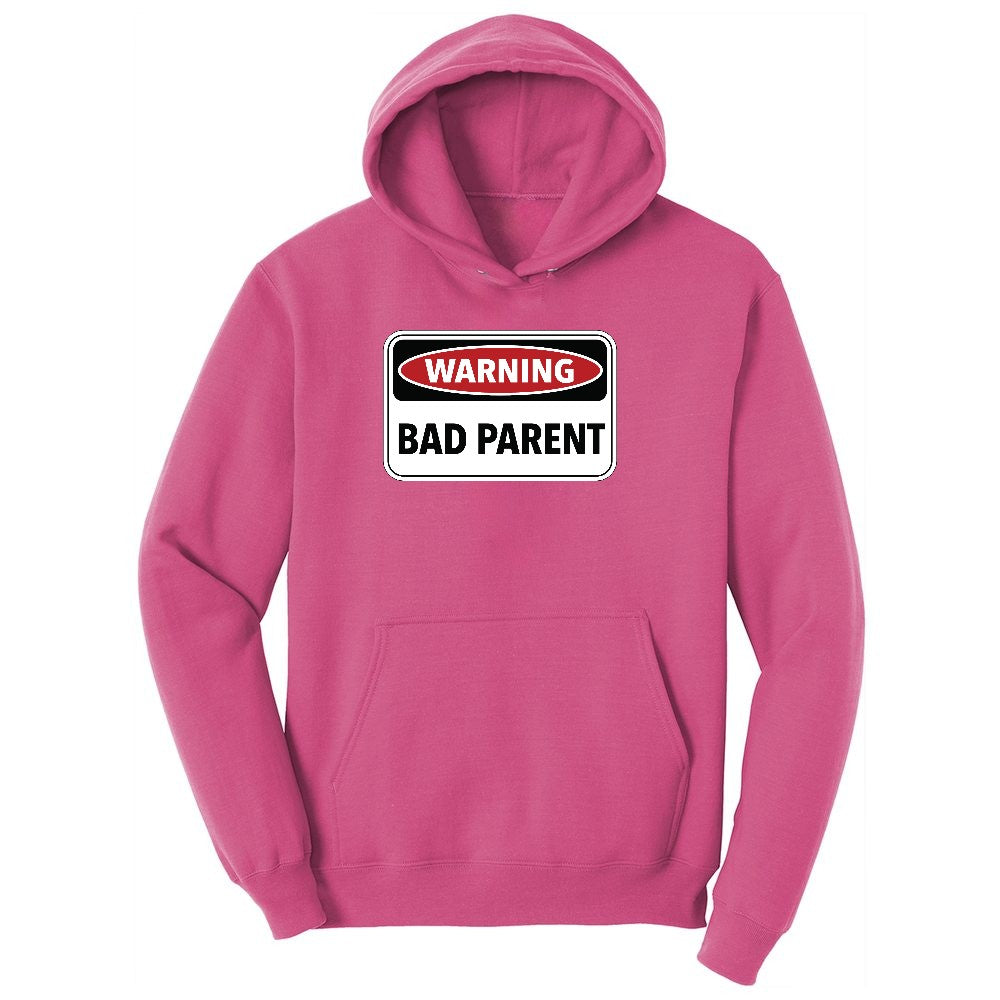 Warning Bad Parent Ladies Hoodie - Sangria