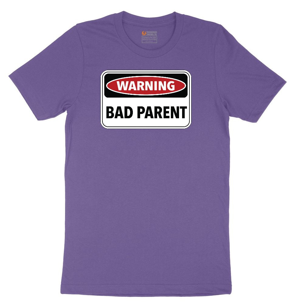 Warning Bad Parent Ladies Short Sleeve Tee - Vintage Purple