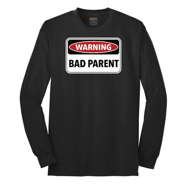 Warning Bad Parent Long Sleeve Tee - Jet Black