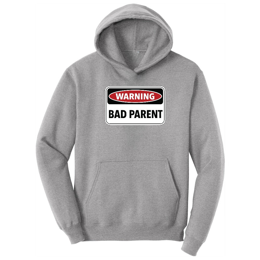 Warning Bad Parent - Mens & Ladies T-Shirt Hoodie - Athletic Heather
