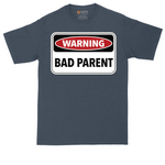 Warning Bad Parent tall t-shirt for men in Heather Navy