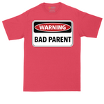 Warning Bad Parent tall t-shirt for men in Heather Red