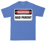 Warning Bad Parent tall t-shirt for men in Heather Royal